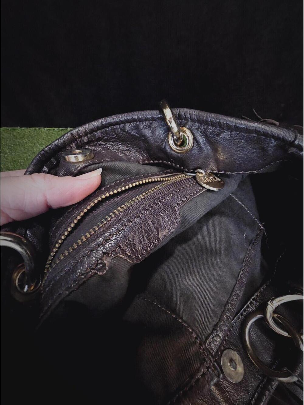 Zara 4 Teir Boho Fringe Leather Purse - Picture 5 of 7